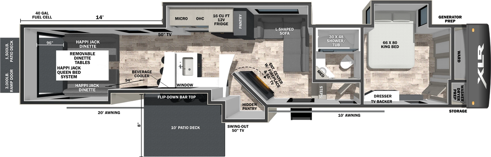 Xlr Nitro 40BAR13 Floorplan